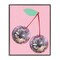 Stupell Industries Disco Cherries on Pink Framed Giclee Wall Art Design by Anna Quach